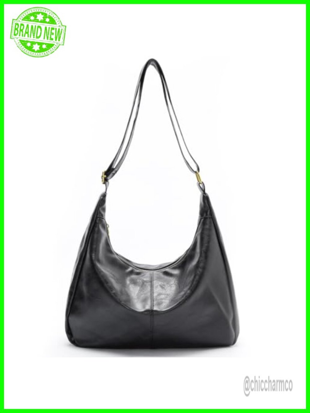 Slouchy Shoulder Bag Foldable Crossbody Hobo PU Leather